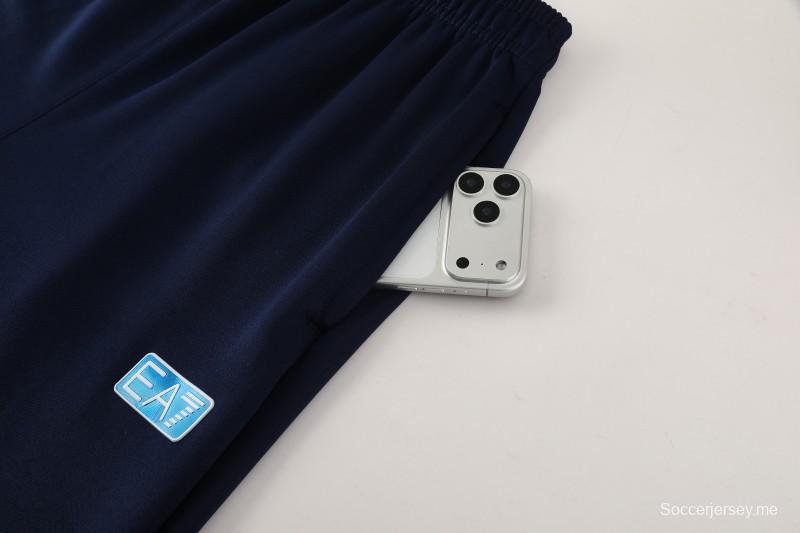 25/26 أس أس سي نابولي سترة رياضية بيضاء بسحاب كامل + بنطلون طويل