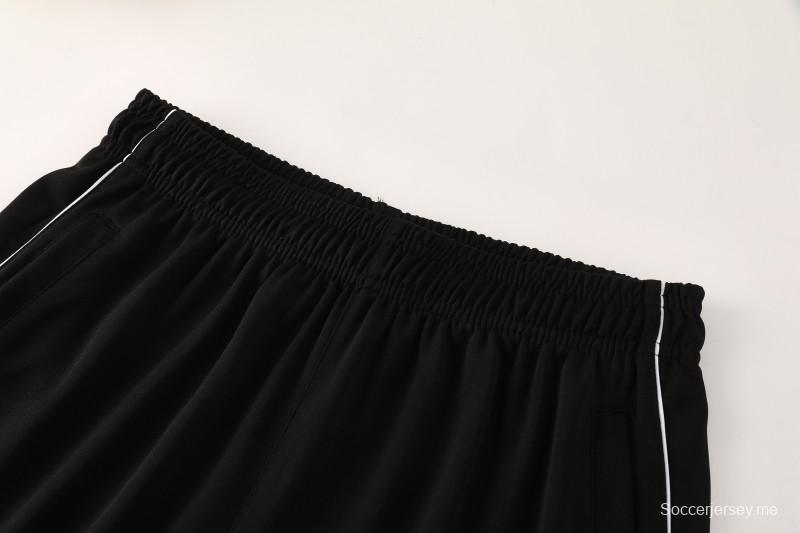 25/26 أديداس جاكيت رياضي أبيض بسحاب كامل + بنطلون طويل + جاكيت أديداس أبيض