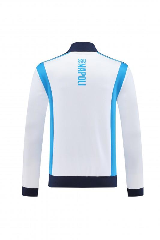 25/26 أس أس سي نابولي سترة رياضية بيضاء بسحاب كامل + بنطلون طويل