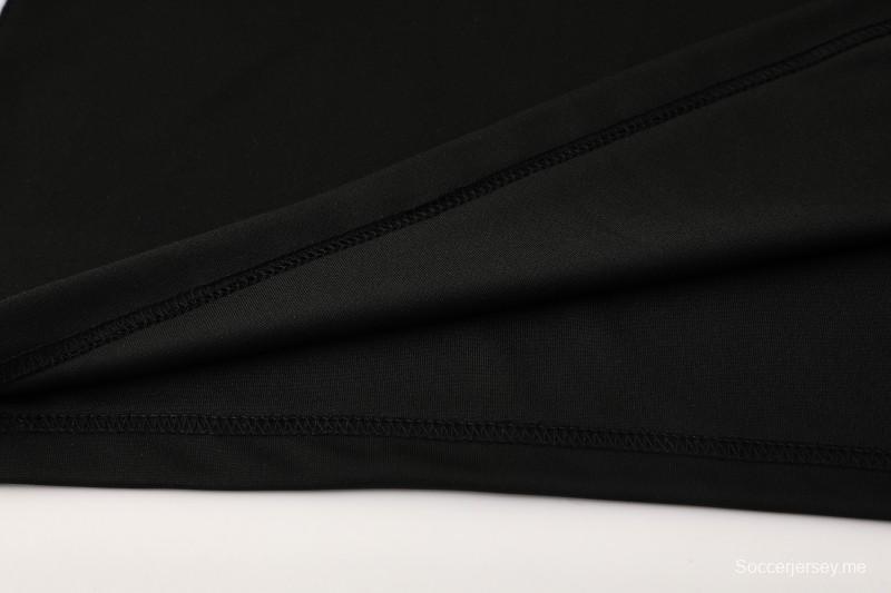 25/26 أديداس جاكيت أديداس أسود سحاب كامل سترة رياضية + بنطلون طويل