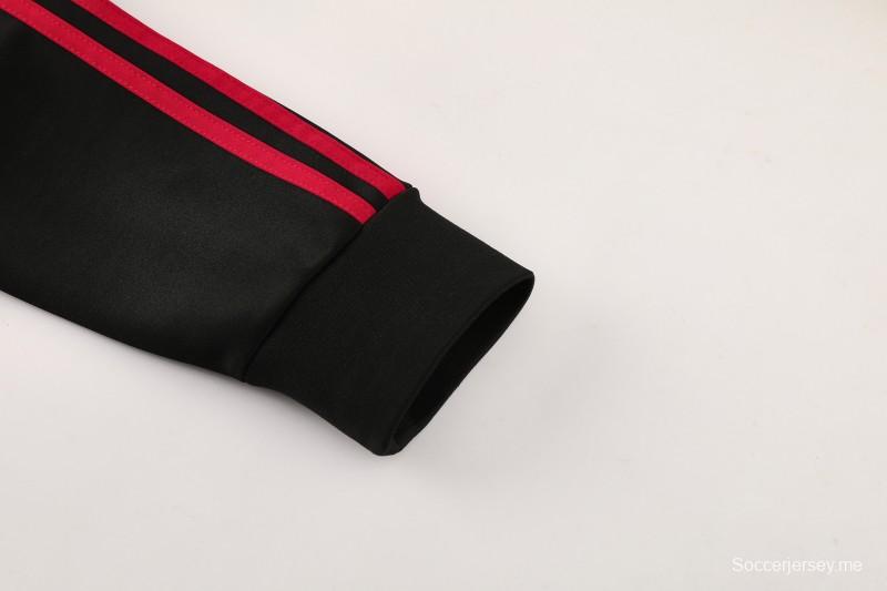 25/26 نادي ليفربول لكرة القدم سترة رياضية بسحاب كامل أسود + بنطلون طويل + سترة رياضية + بنطلون طويل