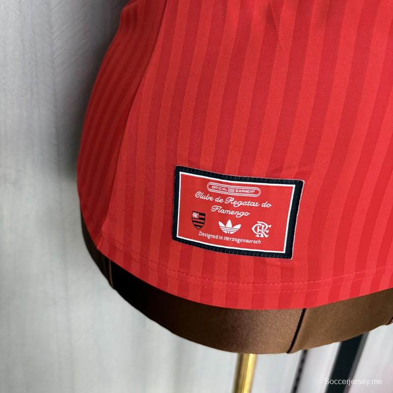 25/26 قميص نسائي فلامنكو ريترو أحمر اللون أحمر اللون