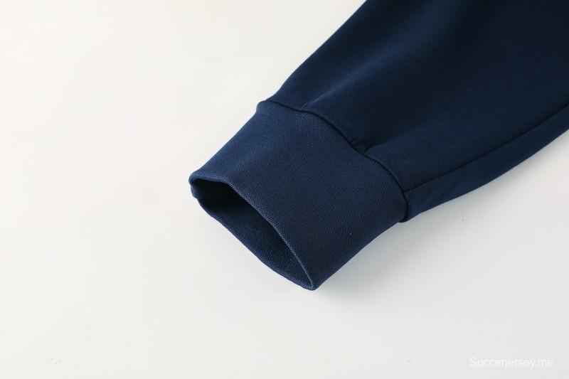 25/26 نابولي جاكيت رياضي أبيض بسحاب كامل + بنطلون طويل + جاكيت أبيض