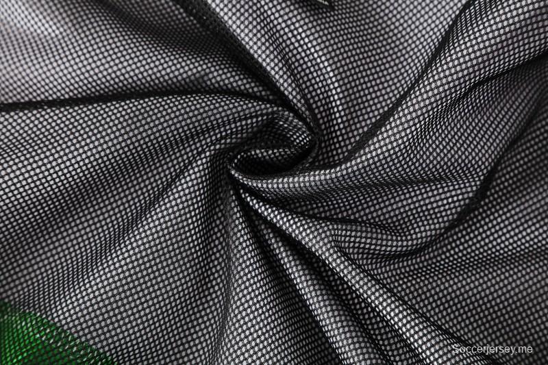 25/26 ريال بيتيس ريال بيتيس أبيض أسود أخضر سحاب كامل سترة رياضية + بنطلون طويل