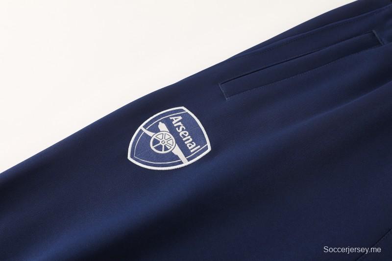 25/26 أرسنال سترة رياضية بسحاب كامل أزرق داكن اللون الأزرق الداكن + بنطلون طويل