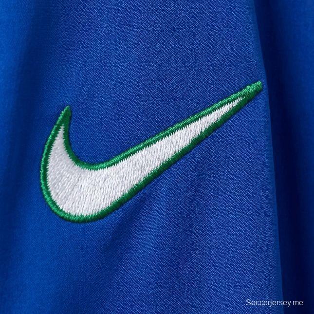 سترة واقية من الرياح بلون أزرق برازيلي على الطراز الكلاسيكي لعام 1998