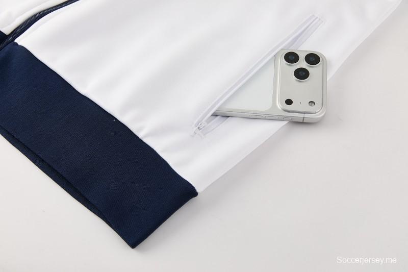 25/26 روما وايت جاكيت بسحاب كامل + بنطال طويل