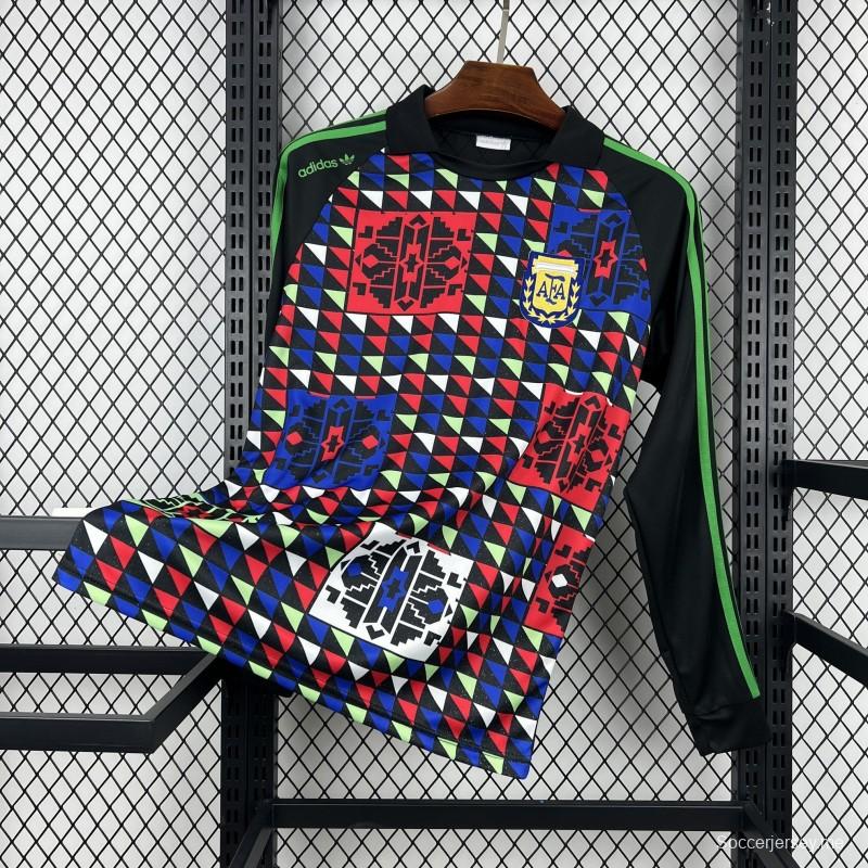 قميص حارس مرمى الأرجنتين طويل الأكمام من طراز 1990