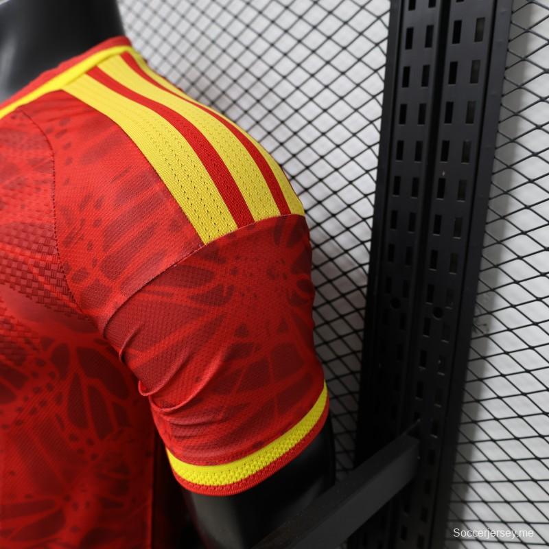 قميص كولومبيا الأحمر والأصفر للعب خارج أرضها - إصدار اللاعب 2026