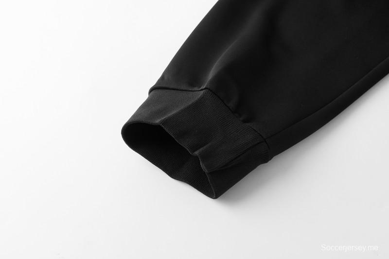 2026 سترة سوداء من أديداس بسحاب كامل + بنطال طويل