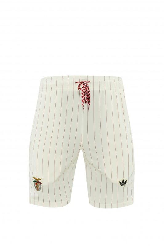 26/27 بنفيكا × أديداس أوريجينالز أوف-وايت قميص بأكمام قصيرة بنقشة خطوط رفيعة + شورت كرة قدم