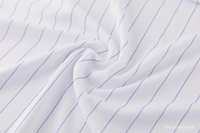 26/27 قميص تشيلسي ذو أشرطة بيضاء بأكمام قصيرة + شورت كرة قدم أزرق