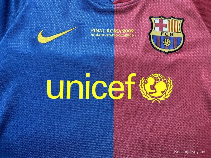 قميص برشلونة للبطولة، طراز ريترو للأطفال، موسم 2008/2009، طويل الأكمام