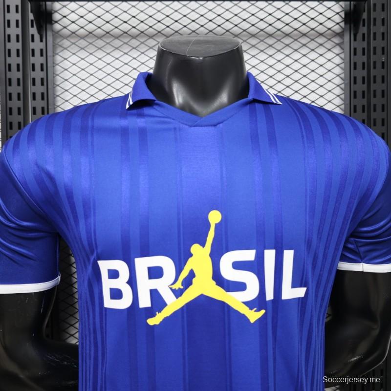 قميص اللاعب الإصدار 2026 البرازيل × جوردان براند باللون الأزرق الملكي، إصدار خاص