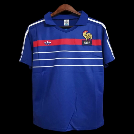 قميص منتخب فرنسا لكرة القدم الفرنسي القديم 1984 ريترو 1984
