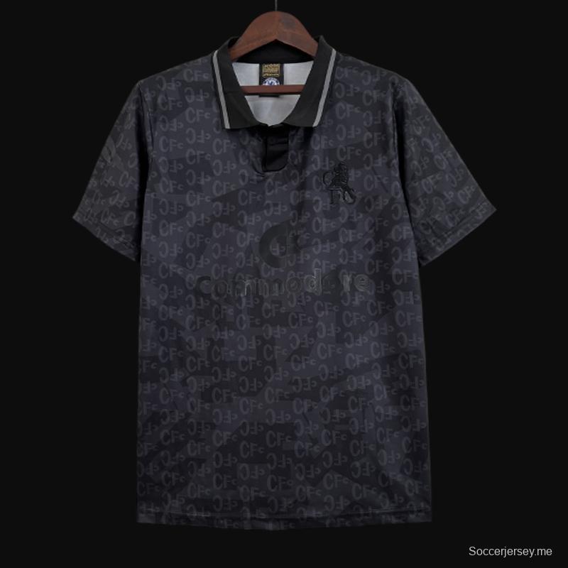 قميص تشيلسي ريترو تشيلسي 1990 أسود خاص أسود خاص أسود خارجي
