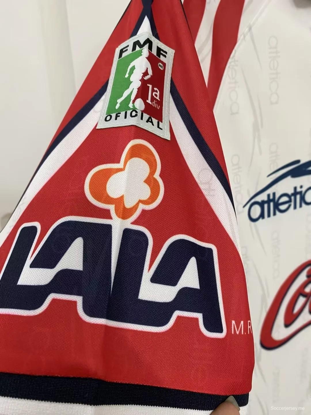 قميص أبيض ريترو 98/99 تشيفاس جوادالاخارا خارجي أبيض
