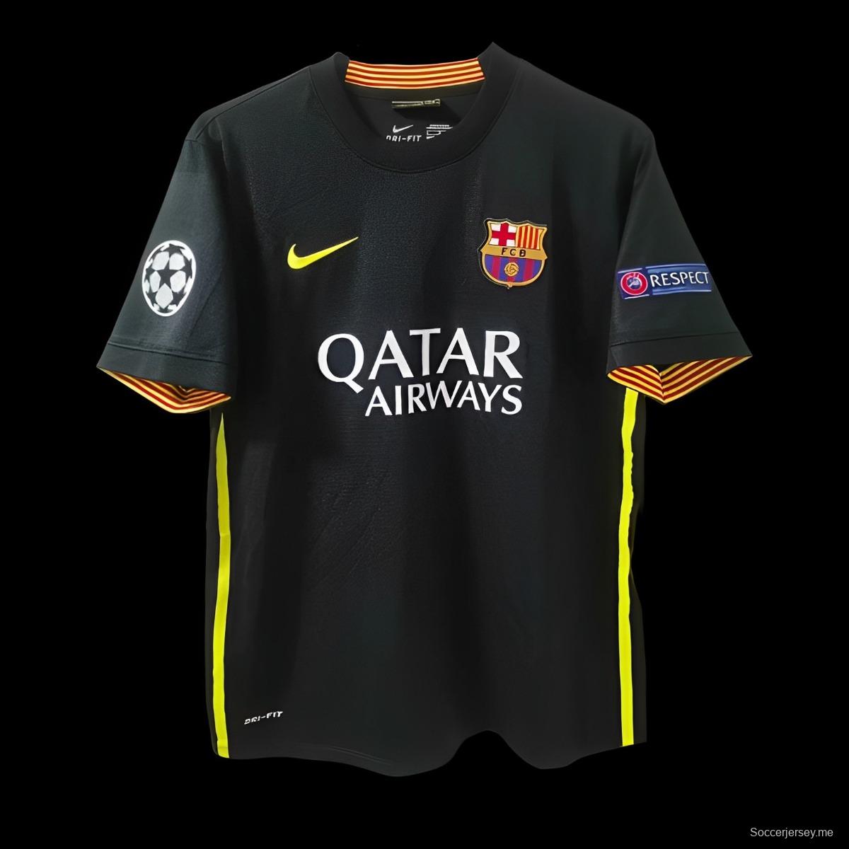 قميص برشلونة الثالث ريترو 13/14 قميص برشلونة الثالث الأسود مع رقع UCL
