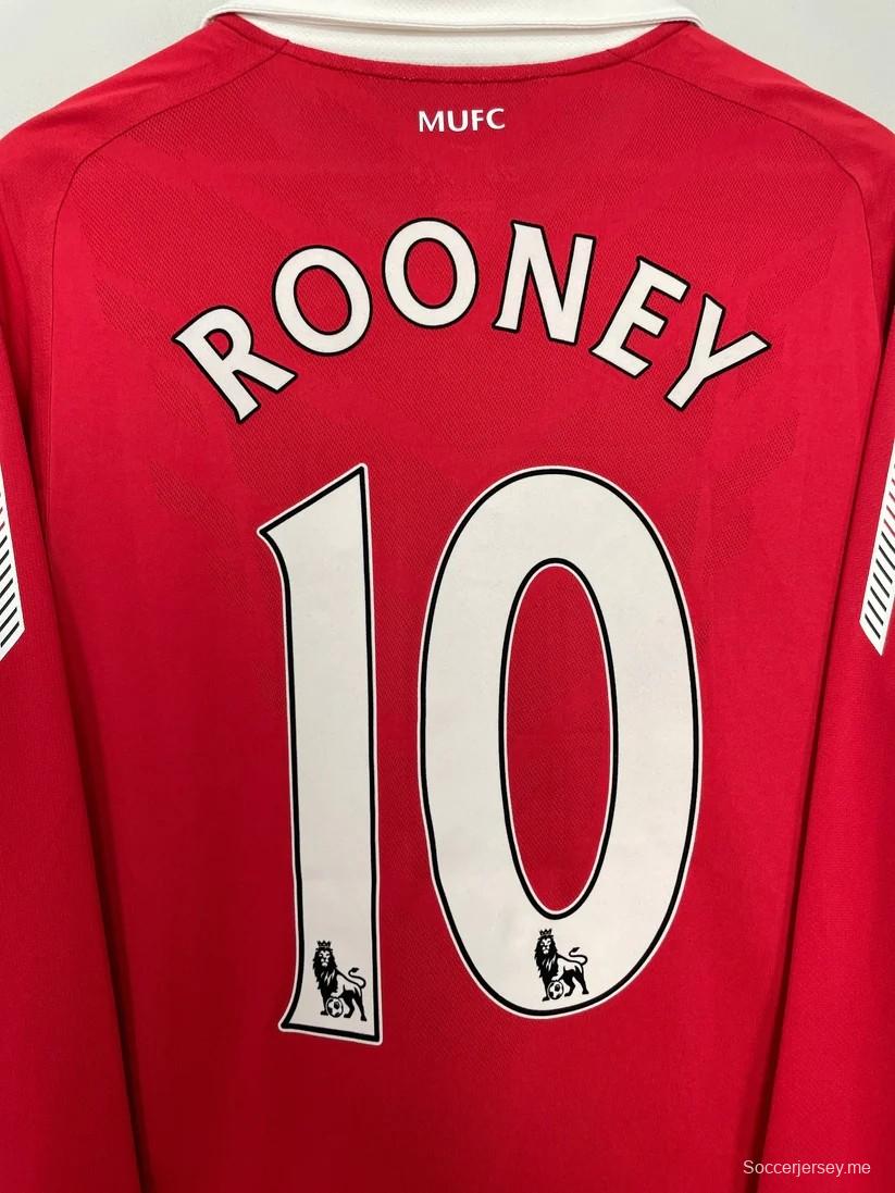 قميص بأكمام طويلة الأكمام ريترو 10/11 مانشستر يونايتد هوم بأكمام طويلة
