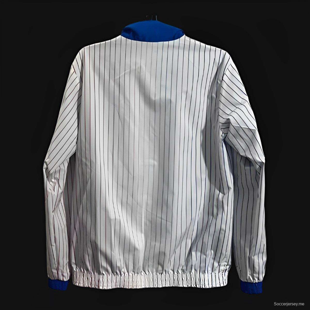 2024 فرنسا جاكيت أزرق/أبيض أزرق/أبيض بسحاب كامل قابل للانعكاس
