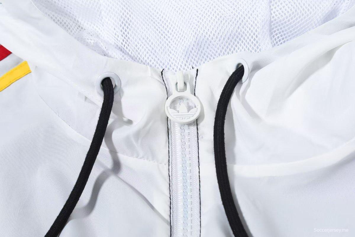 2024 ألمانيا 2024 سترة واقية من الرياح أبيض/أسود
