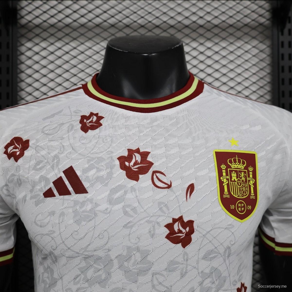 نسخة اللاعب 2024 قميص إسبانيا 2024 الأبيض الخاص
