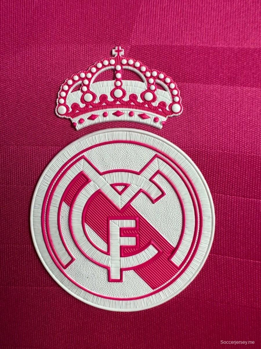 قميص ريترو 14/15 ريال مدريد بأكمام طويلة وردي اللون الوردي
