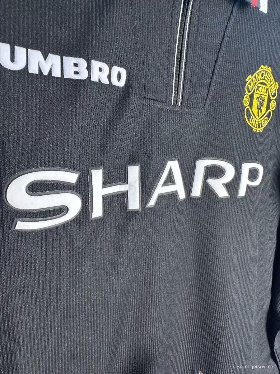 قميص حارس مرمى مانشستر يونايتد ريترو 98/99 بأكمام طويلة كحلي اللون