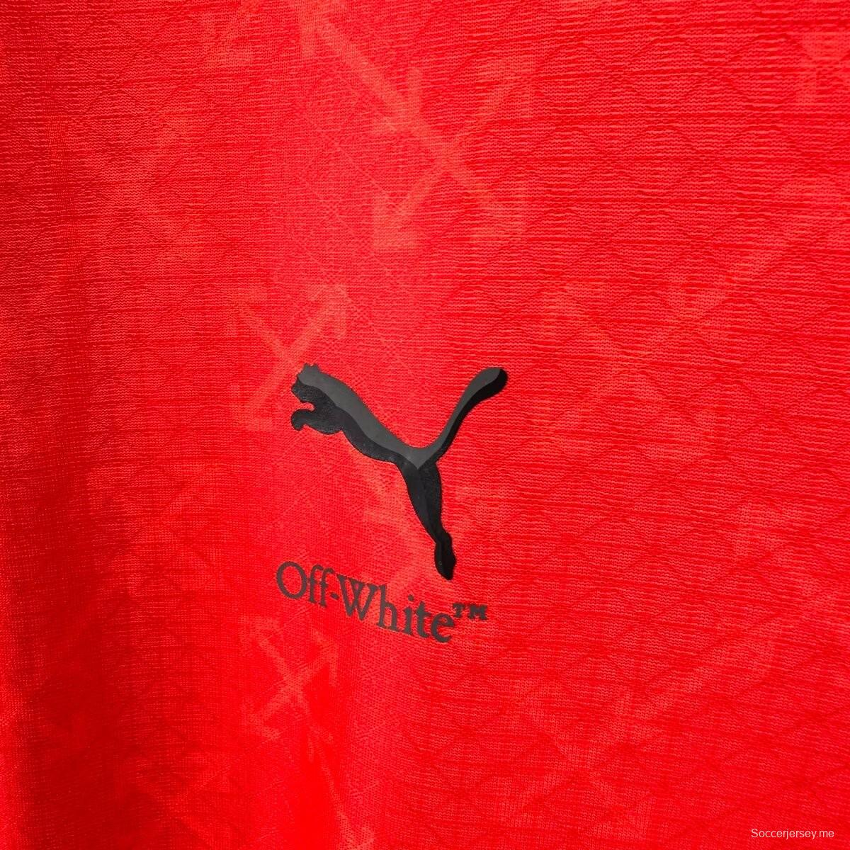 نسخة اللاعب 25/26 قميص ميلان × أوف وايت الأحمر الخاص 25/26 AC ميلان × أوف وايت