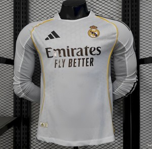 2025/26 نسخة اللاعب 2025/26 قميص بأكمام طويلة بأكمام طويلة لريال مدريد