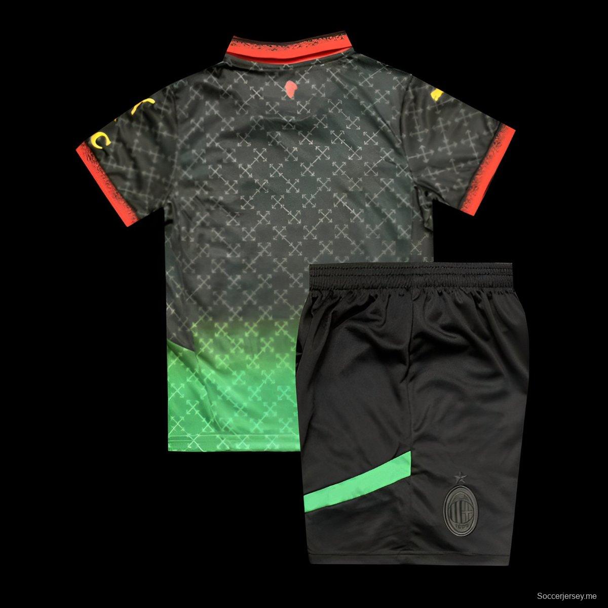 25/26 أطفال ميلان × أوف وايت قميص أسود خاص من فورث سبيشال 25/26