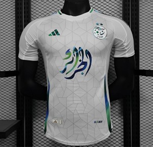 2024 نسخة اللاعب 2024 القميص الخاص للمنتخب الجزائري الأبيض والأبيض الخاص