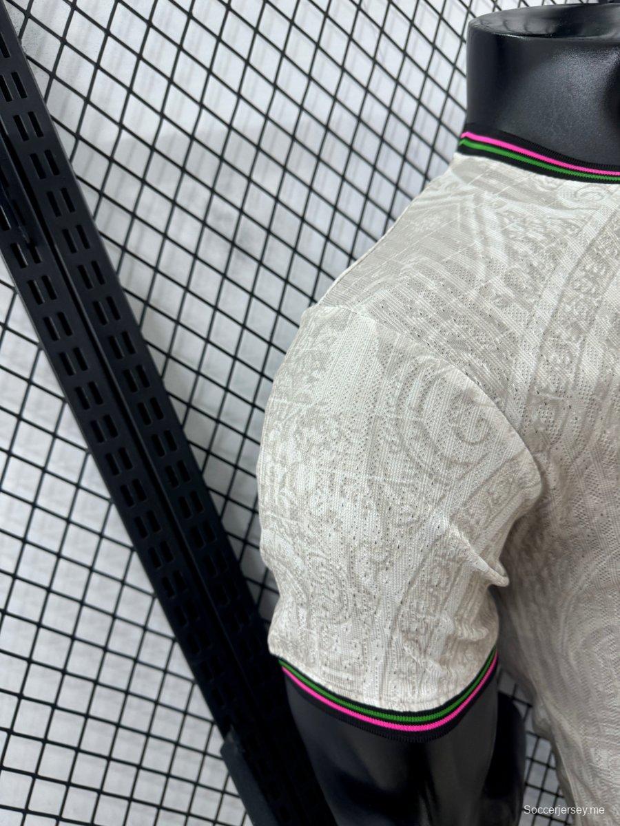 إصدار اللاعب 2025 قميص البرتغال الخارجي 2025 أبيض بنقشة دقيقة