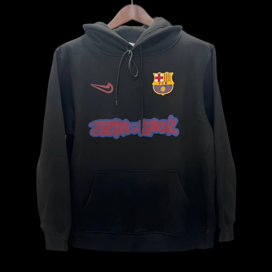 25/26 برشلونة ترافيس سكوت ترافيس سكوت هودي أسود بقبعة سوداء