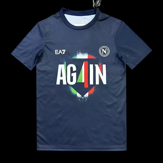 25/26 نابولي كامبيوني 2025 كامبيوني 2025 مرة أخرى تي شيرت كحلي