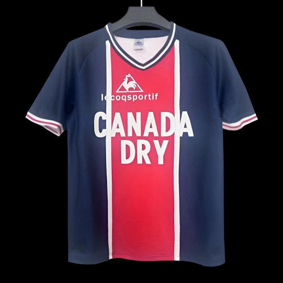 قميص قطني ريترو 74/75 لباريس سان جيرمان مع راعي مخملي