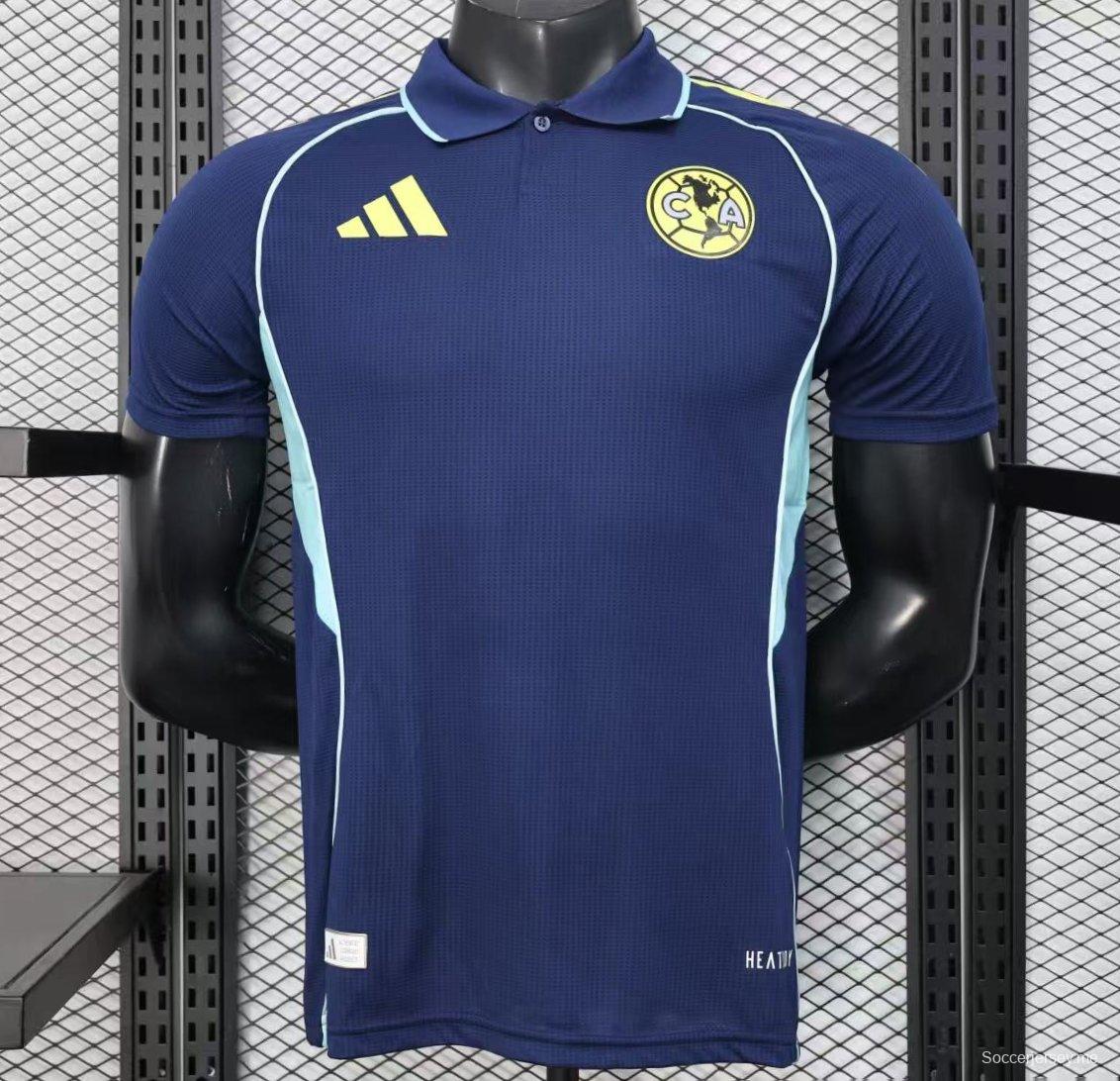 إصدار اللاعب 25/26 قميص كلوب أمريكا 25/26 أزرق خاص قبل المباراة