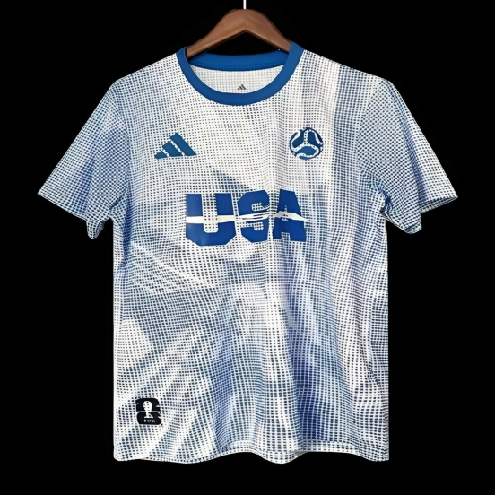 قميص الولايات المتحدة الأمريكية 2026 أزرق/أبيض قبل المباراة