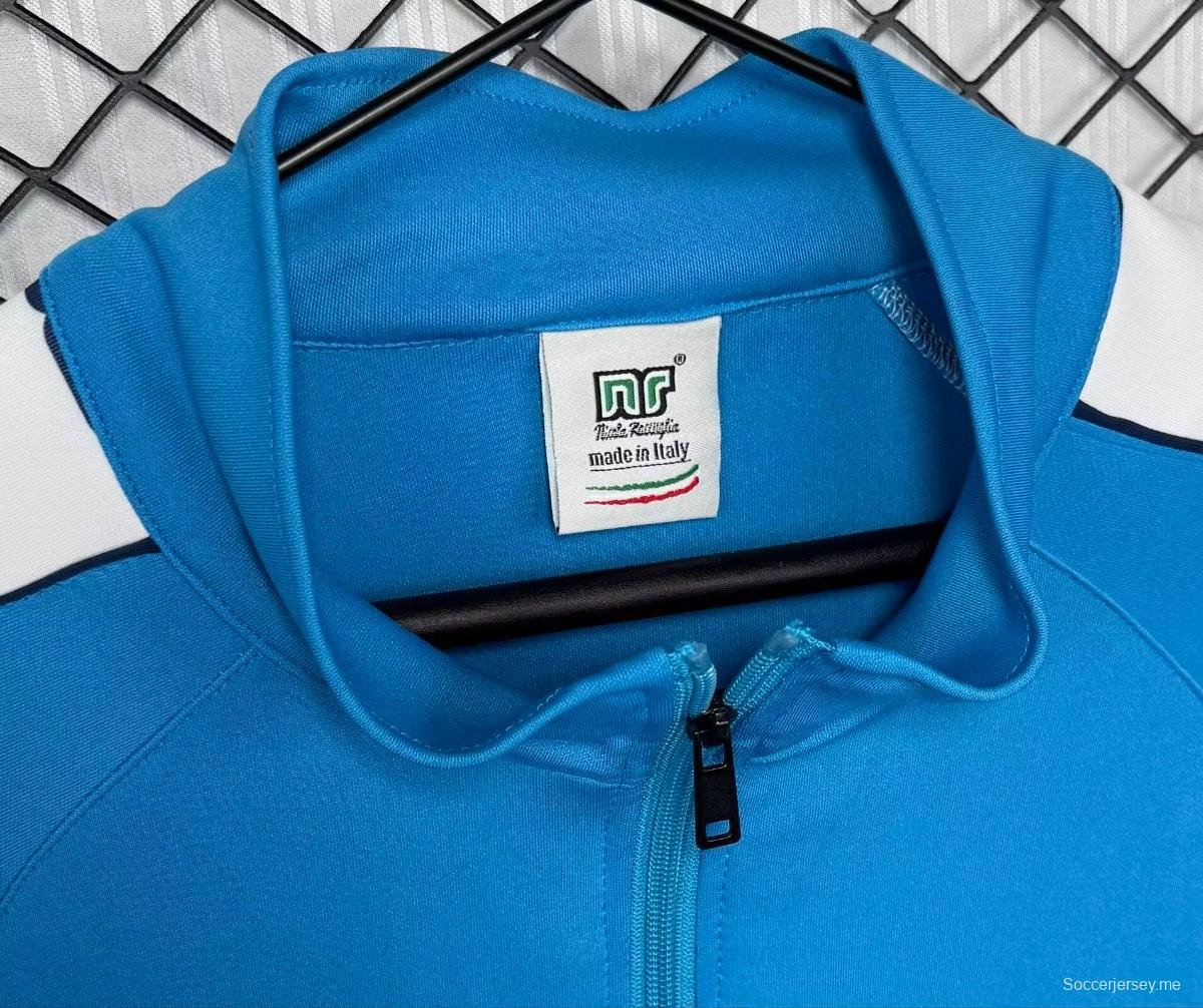 سترة ريترو 87/88 نابولي الرئيسية بسحاب كامل