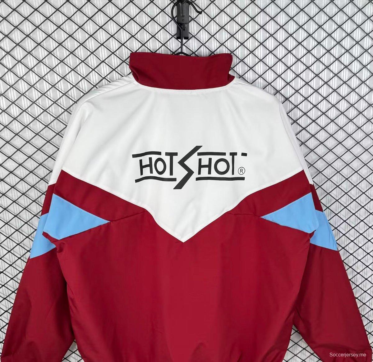 سترة ريترو 93/94 إشبيلية أبيض/ نبيذ بسحاب كامل بسحاب