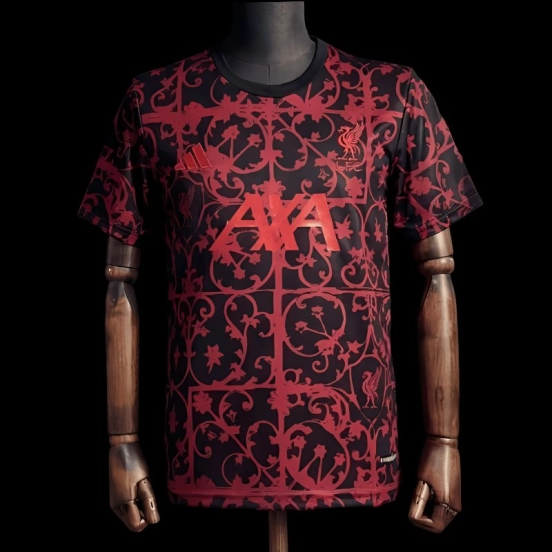 25/26 قميص تدريب ليفربول أحمر وأسود