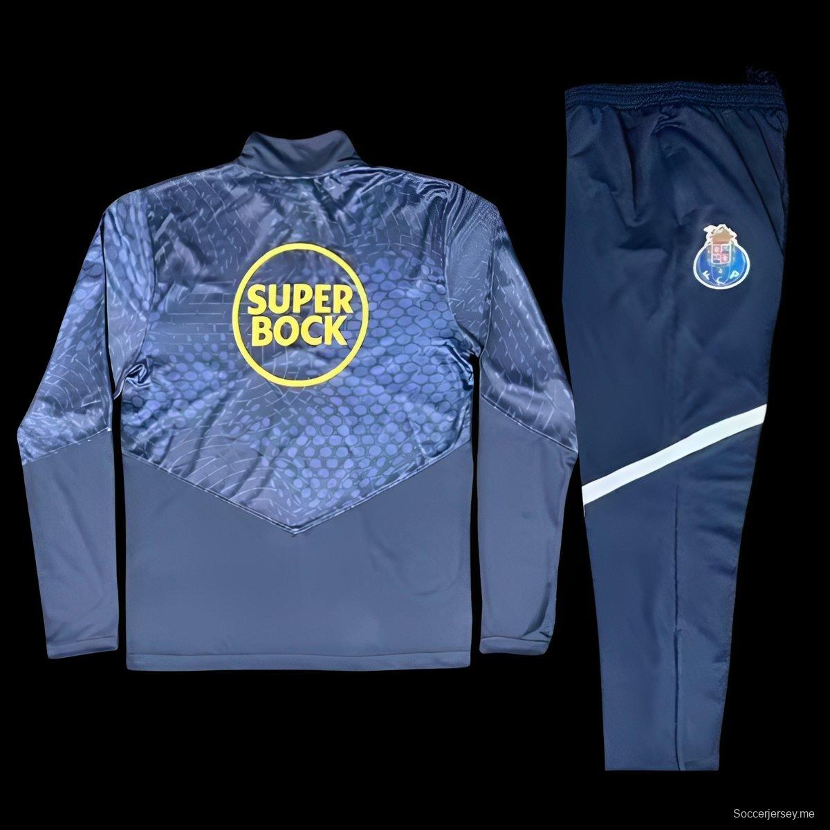 25/26 بورتو أزرق داكن / أزرق داكن بنطال رياضي بنصف سحاب + بنطال طويل