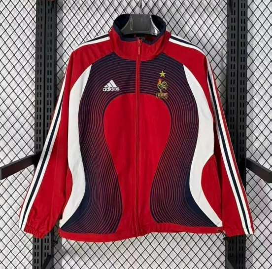 سترة واقية من الرياح بصبغة حمراء على طراز 2006 الفرنسي وسحاب كامل