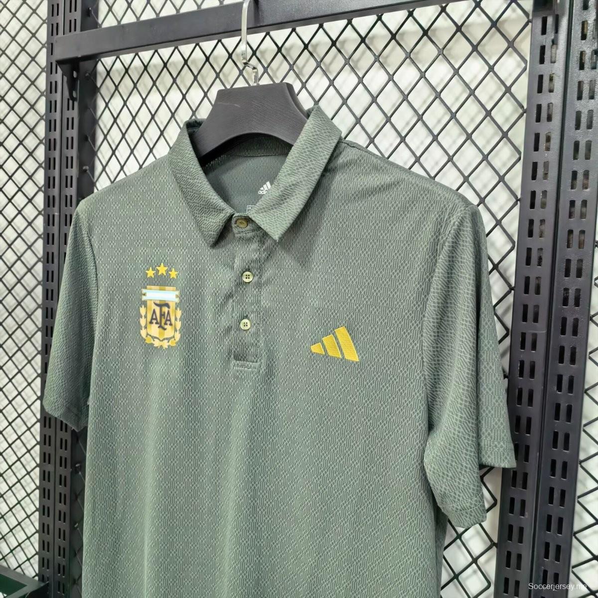 قميص بولو أخضر للأرجنتين 2026