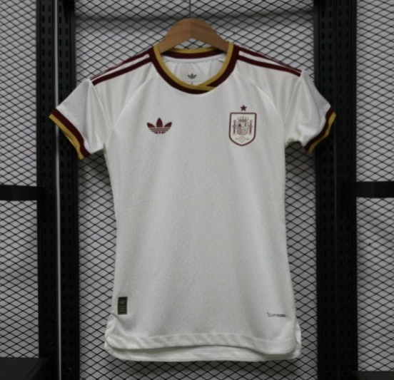 قميص خارجي أبيض للسيدات من طراز Player، موسم 2026/2027، منتخب إسبانيا