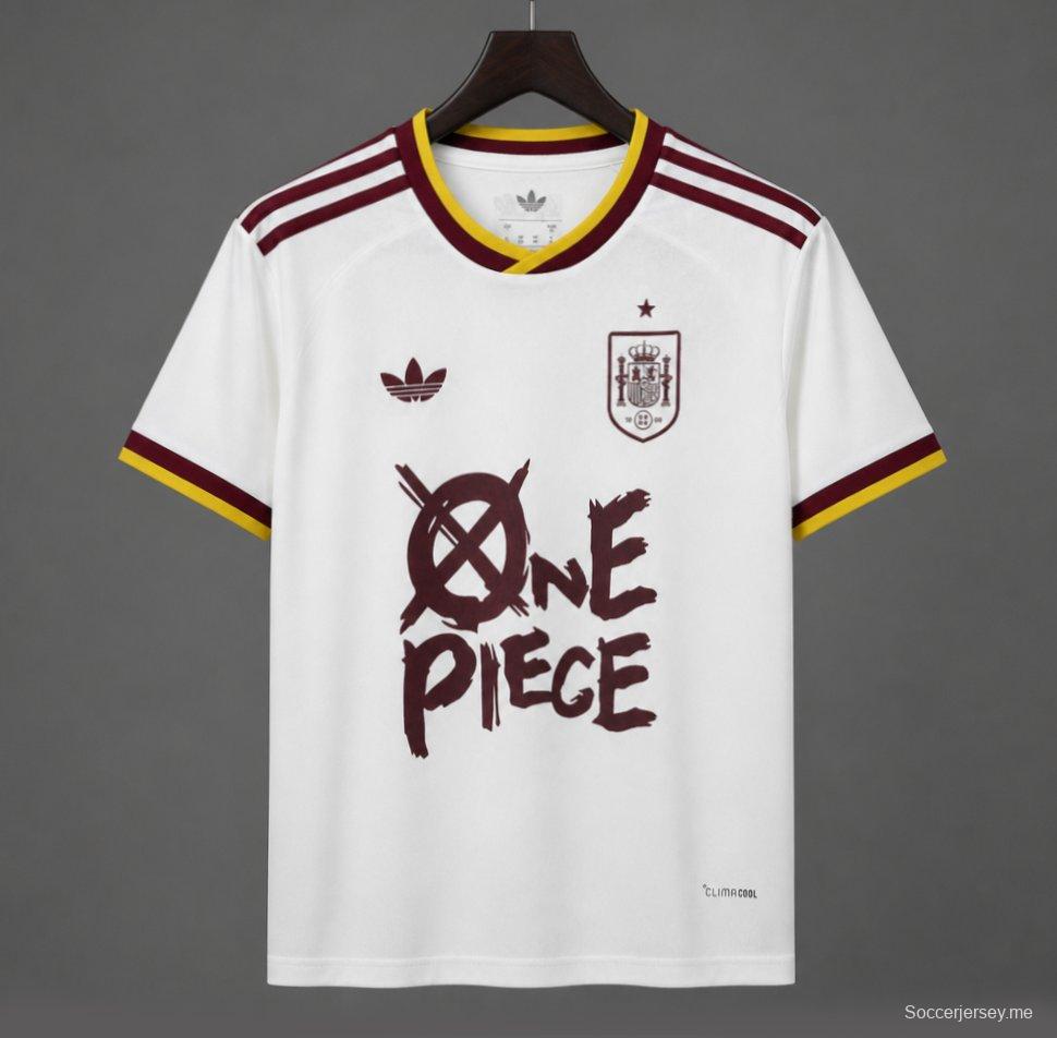 2026 قميص إسبانيا x One Piece للعب خارج أرضها بطباعة خاصة